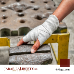 Personal injury victim with bandaged hand