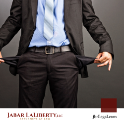 Person dealing with bankruptcy showing empty pockets